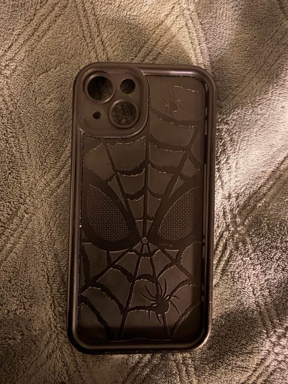 SHEIN Black Spiderweb Silicone Phone Case
